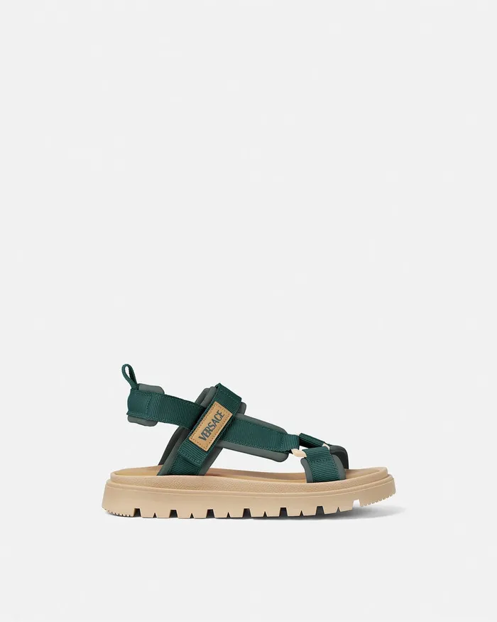 Versace Logo Sandals Green Kids Bags and Accessories