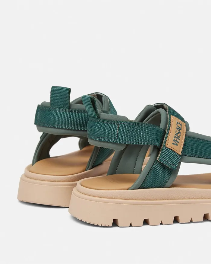 Versace Logo Sandals Green Kids Bags and Accessories