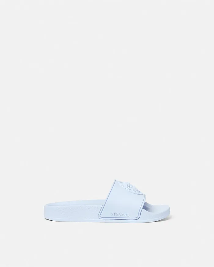Versace Medusa Sliders Light Blue Kids Shoes