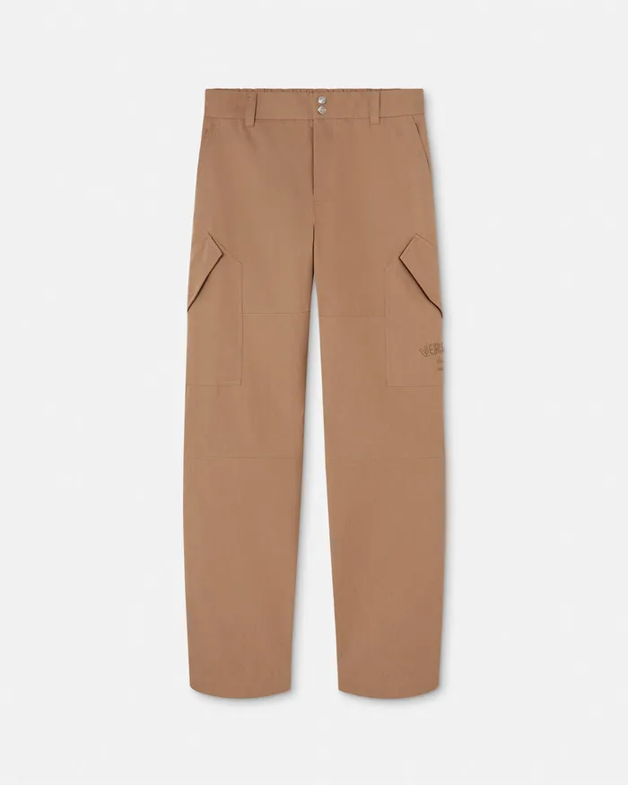 Versace Milano Stamp Cargo Pants Beige Men Pants and Shorts
