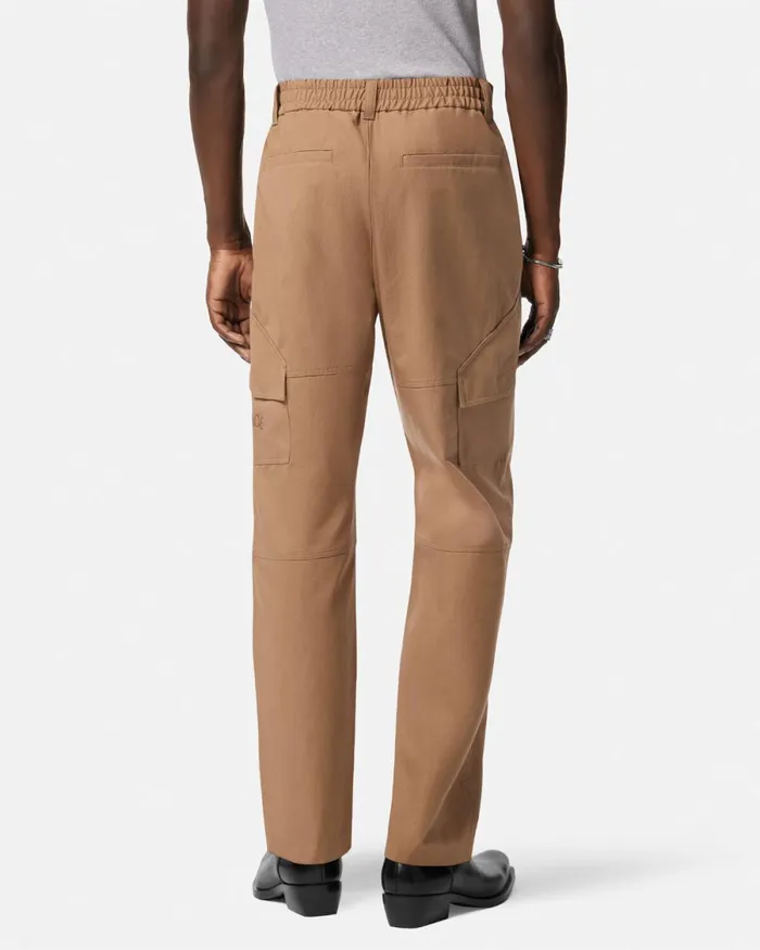 Versace Milano Stamp Cargo Pants Beige Men Pants and Shorts