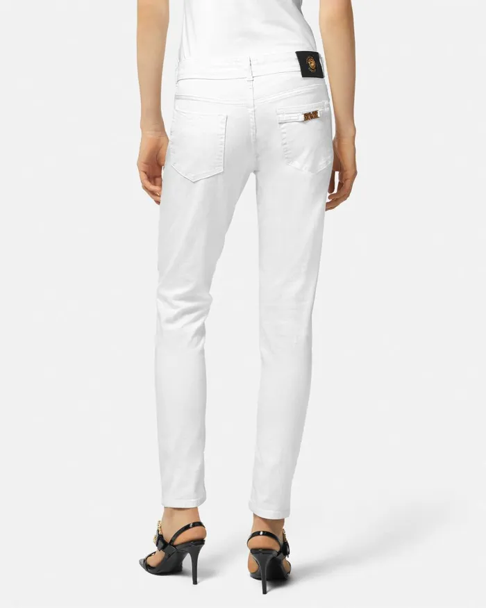 Versace Skinny Jeans Whiteprint Women Jeans Couture