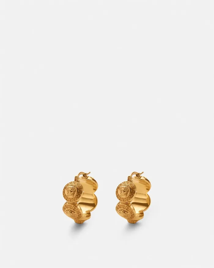 Versace Tribute Medusa Hoop Earrings Gold Women Earrings