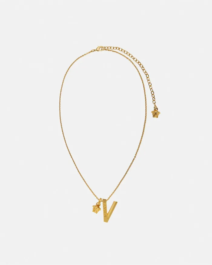 Versace V2025 Chain Necklace Light Gold WomenMen Necklaces