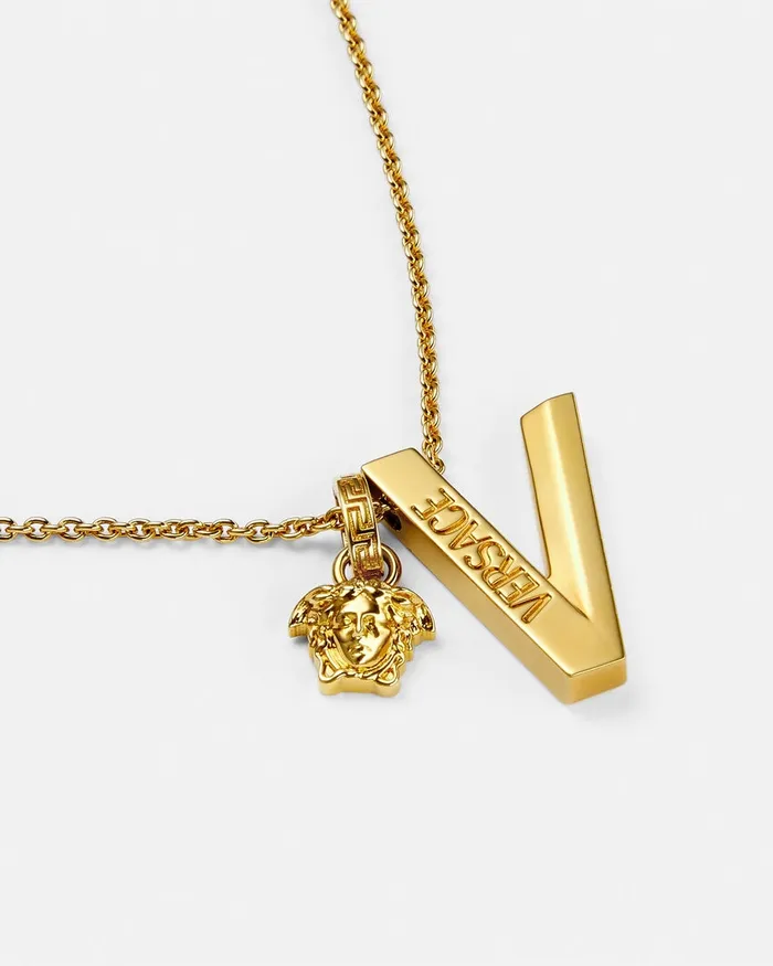 Versace V2025 Chain Necklace Light Gold WomenMen Necklaces