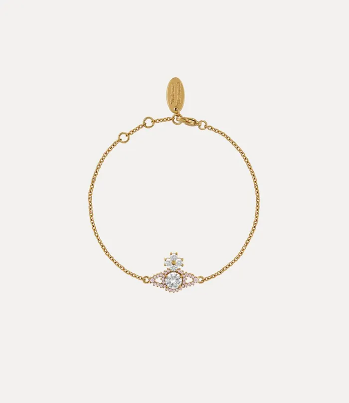 Vivienne Westwood Bracelets Women Valentina Orb Bracelet Gold White Mauve Cz