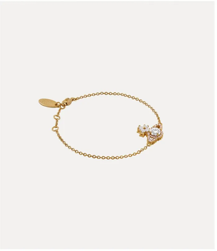 Vivienne Westwood Bracelets Women Valentina Orb Bracelet Gold White Mauve Cz