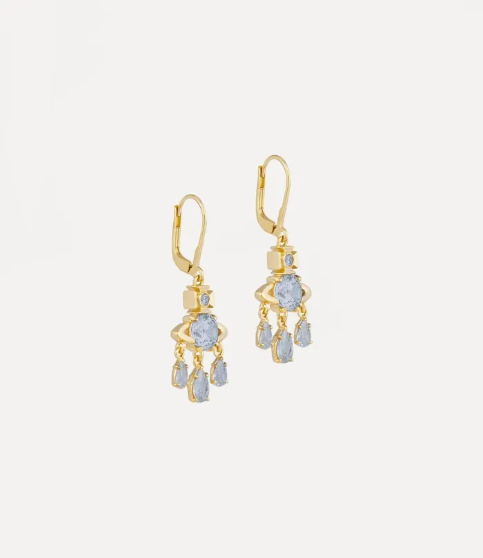 Vivienne Westwood Earrings Women Joaquina Earrings Gold Light Blue Cz
