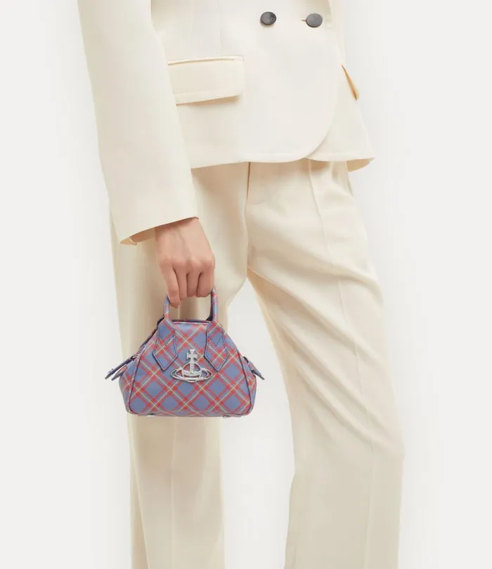 Vivienne Westwood Handbags Women Mini Yasmine Bag Blueorange Tartan