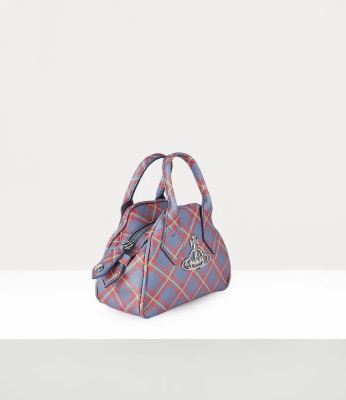 Vivienne Westwood Handbags Women Mini Yasmine Bag Blueorange Tartan