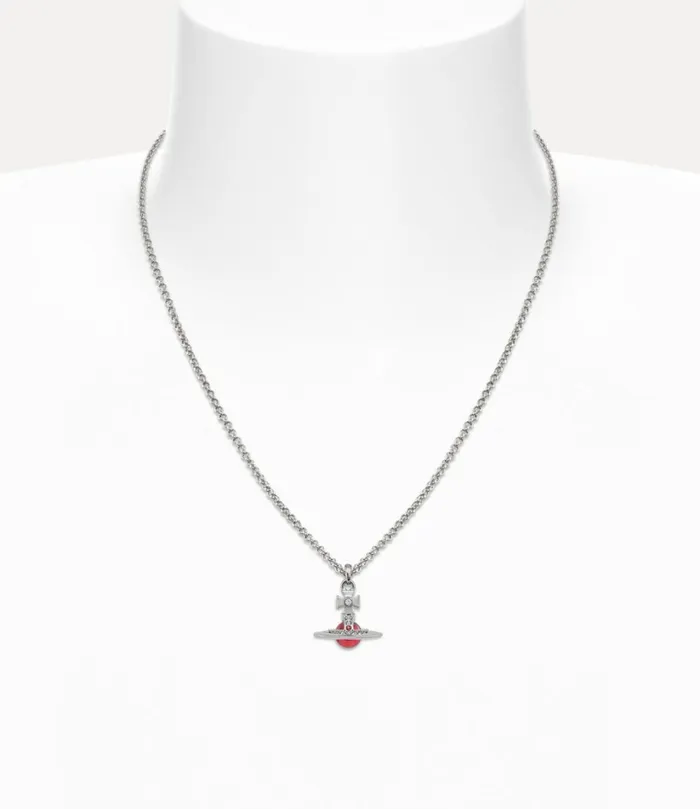 Vivienne Westwood Necklaces MenWomen New Petite Orb Pendant Necklace Platinumindian Pink Czpadparadschalight