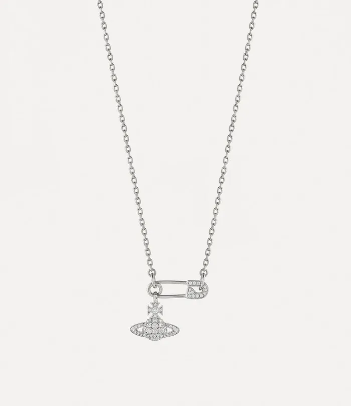 Vivienne Westwood Necklaces Women Lucrece Pendant Necklace Platinum White Cz