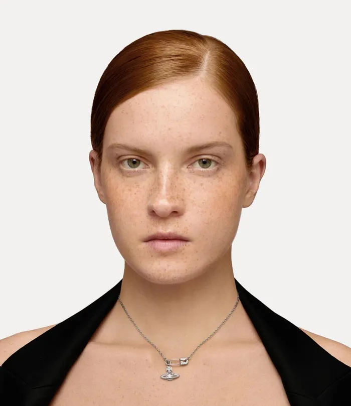 Vivienne Westwood Necklaces Women Lucrece Pendant Necklace Platinum White Cz