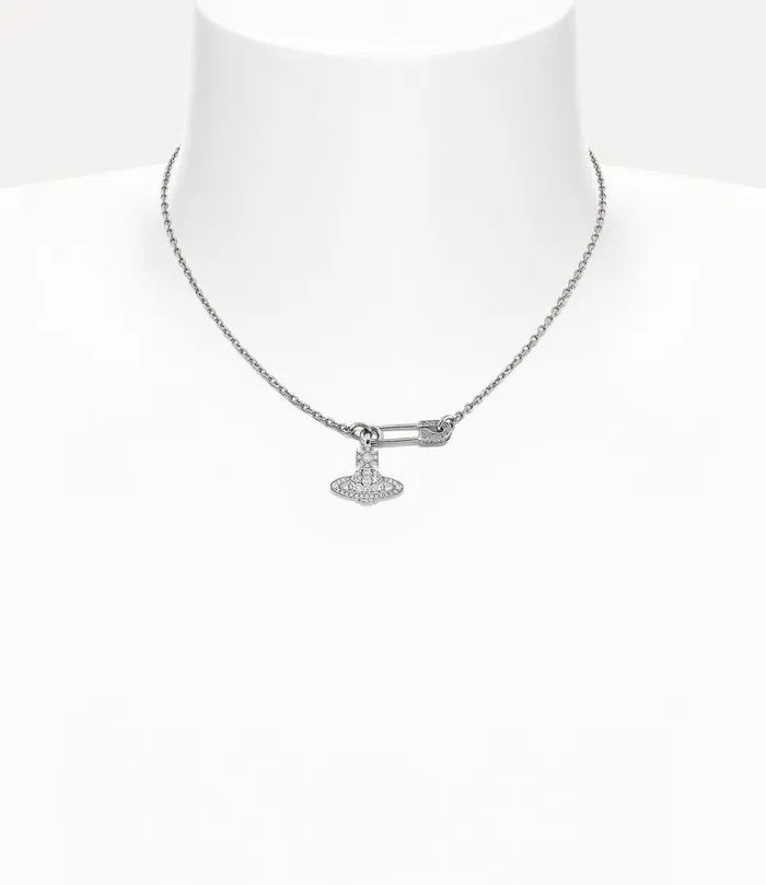 Vivienne Westwood Necklaces Women Lucrece Pendant Necklace Platinum White Cz