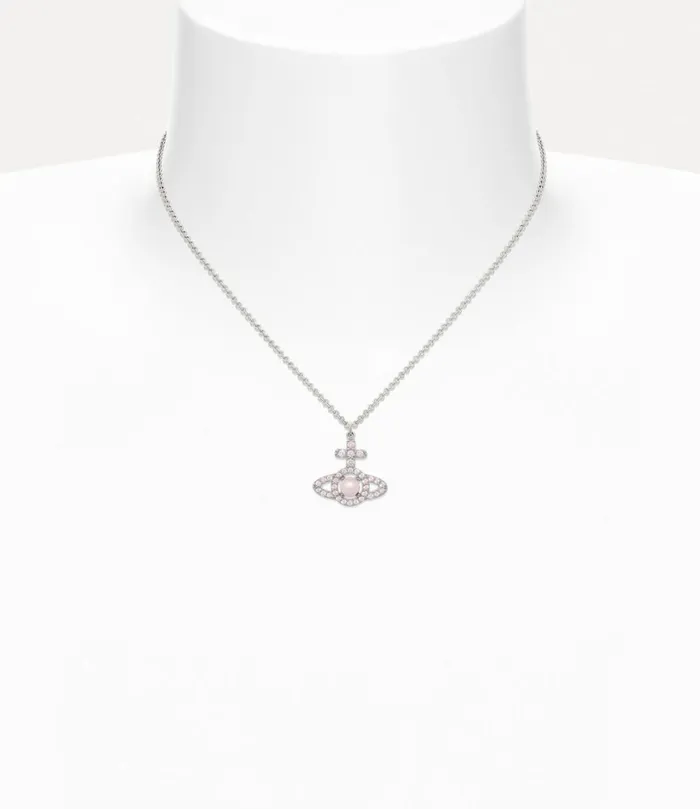 Vivienne Westwood Necklaces Women Olympian Pearl Pendant Necklace Platinum Pink Cz Rosaline Pearl