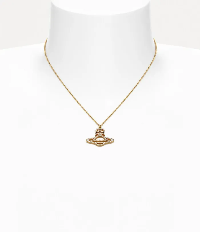 Vivienne Westwood Necklaces Women Trudy Pendant Necklace Gold White Cz
