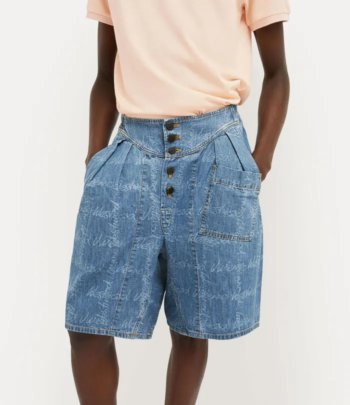 Vivienne Westwood Trousers And Shorts Men Romario Bermuda Shorts Vw Gridblue