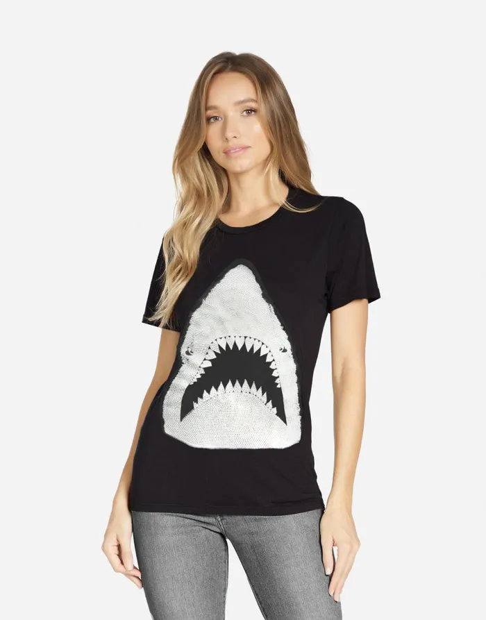 Women039s Croft X Crystal Shark Black Lauren Moshi Short Sleeve