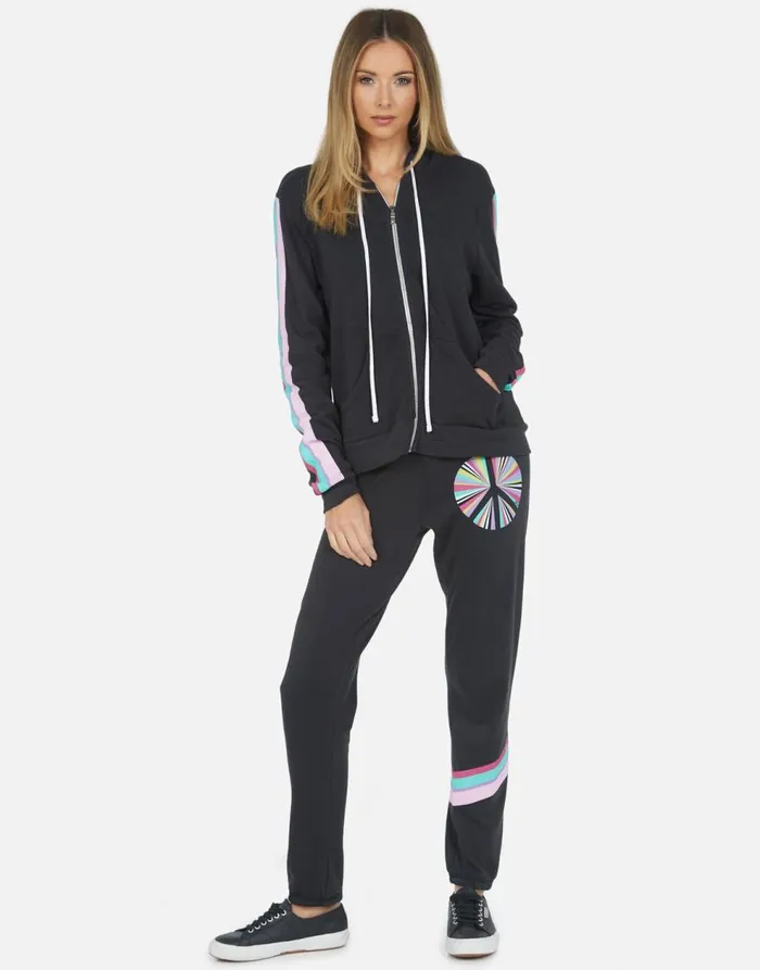 Women039s Gia Rainbow Ray Peace Onyx Lauren Moshi Long Sweatpants