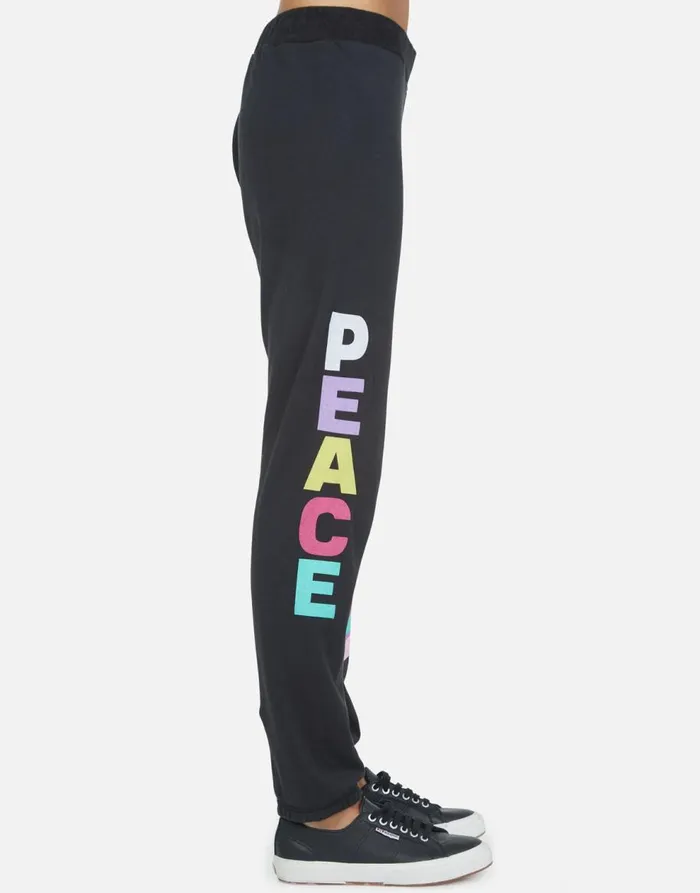 Women039s Gia Rainbow Ray Peace Onyx Lauren Moshi Long Sweatpants