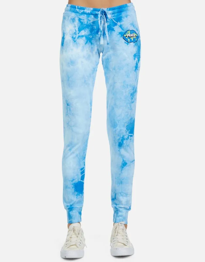 Women039s Jess World Peace Lips Blue Clouds Lauren Moshi Long Sweatpants