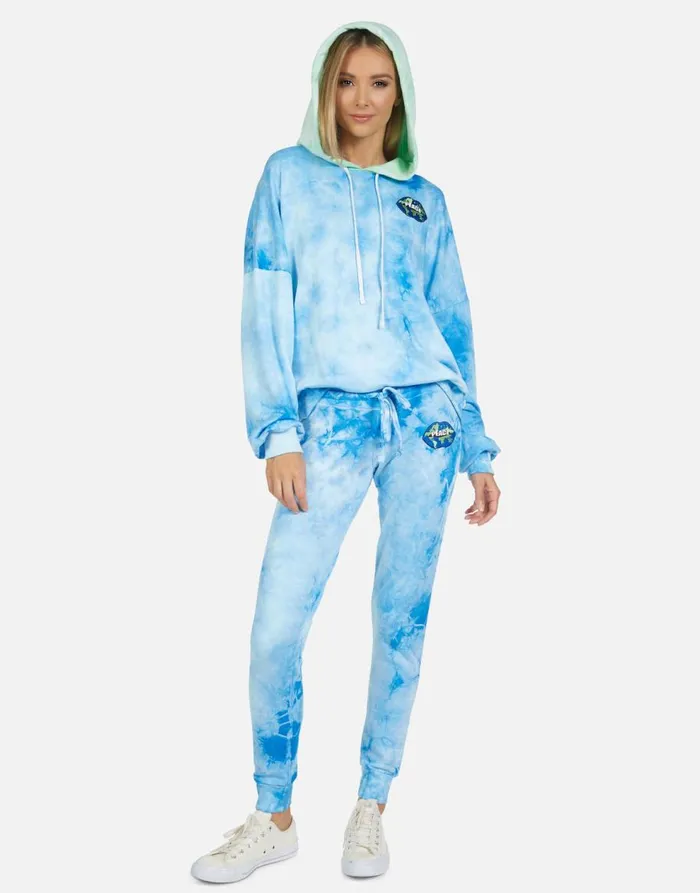 Women039s Jess World Peace Lips Blue Clouds Lauren Moshi Long Sweatpants