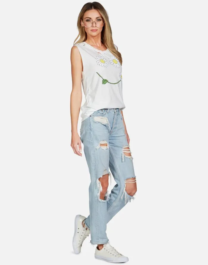 Women039s Kel Daisy Happyface Milk Lauren Moshi Tanks
