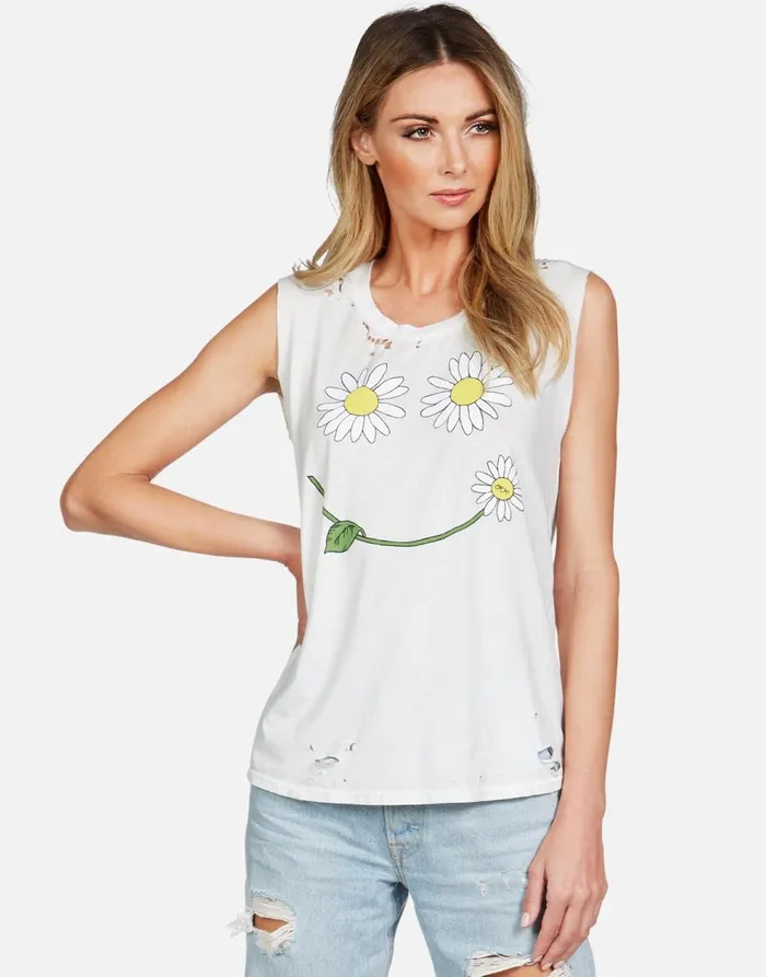 Women039s Kel Daisy Happyface Milk Lauren Moshi Tanks