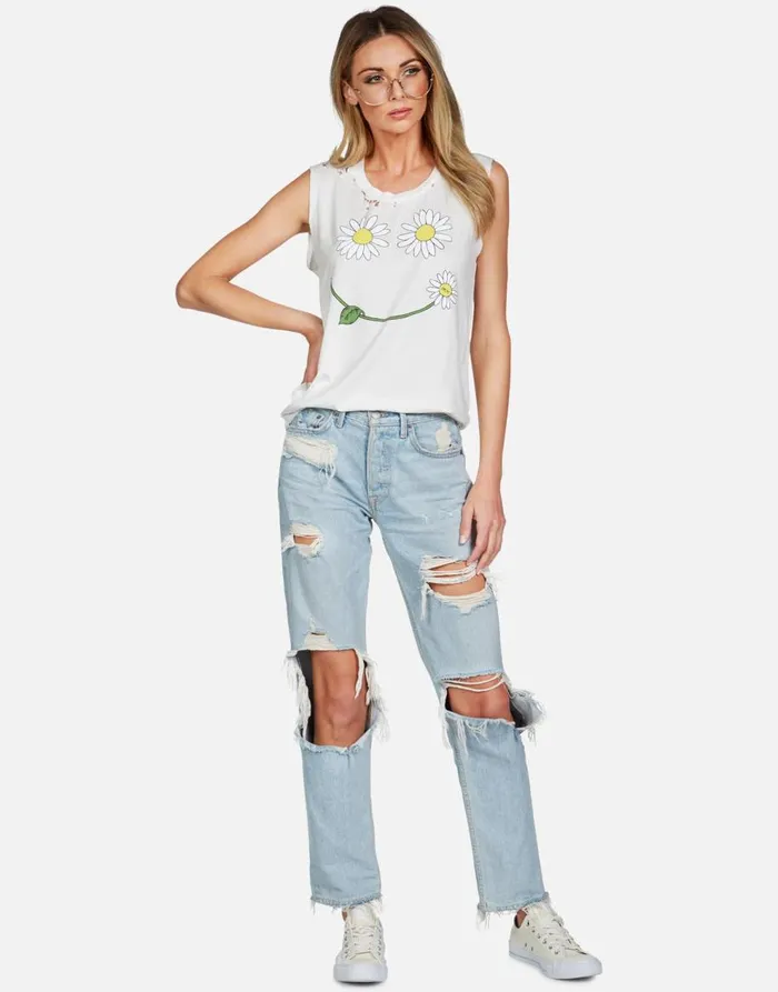 Women039s Kel Daisy Happyface Milk Lauren Moshi Tanks