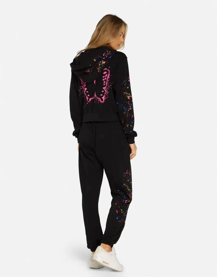 Women039s Lachelle Splatter Elements Black Lauren Moshi Hoodies