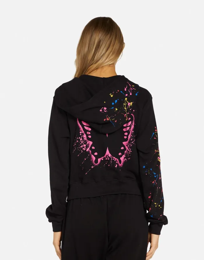 Women039s Lachelle Splatter Elements Black Lauren Moshi Hoodies