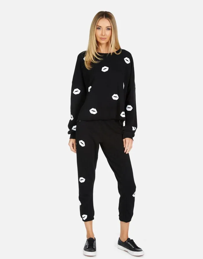 Women039s Lee Mini Kisses Black Lauren Moshi Long Sleeve