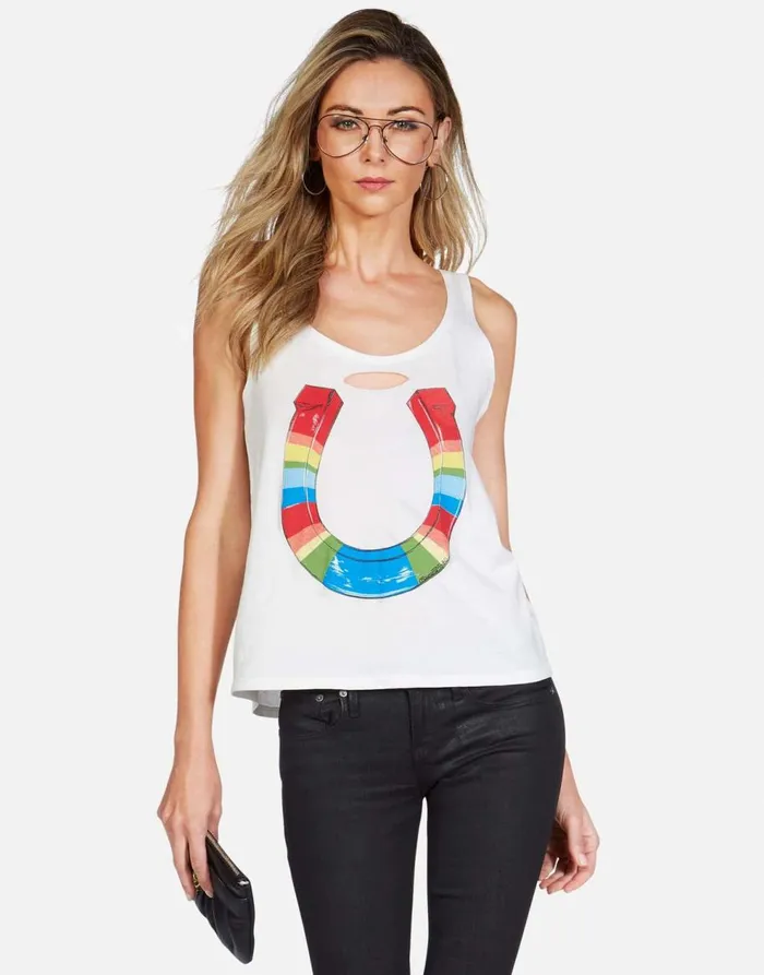 Women039s Magnolia X Rainbow Horseshoe Milk Lauren Moshi Tanks