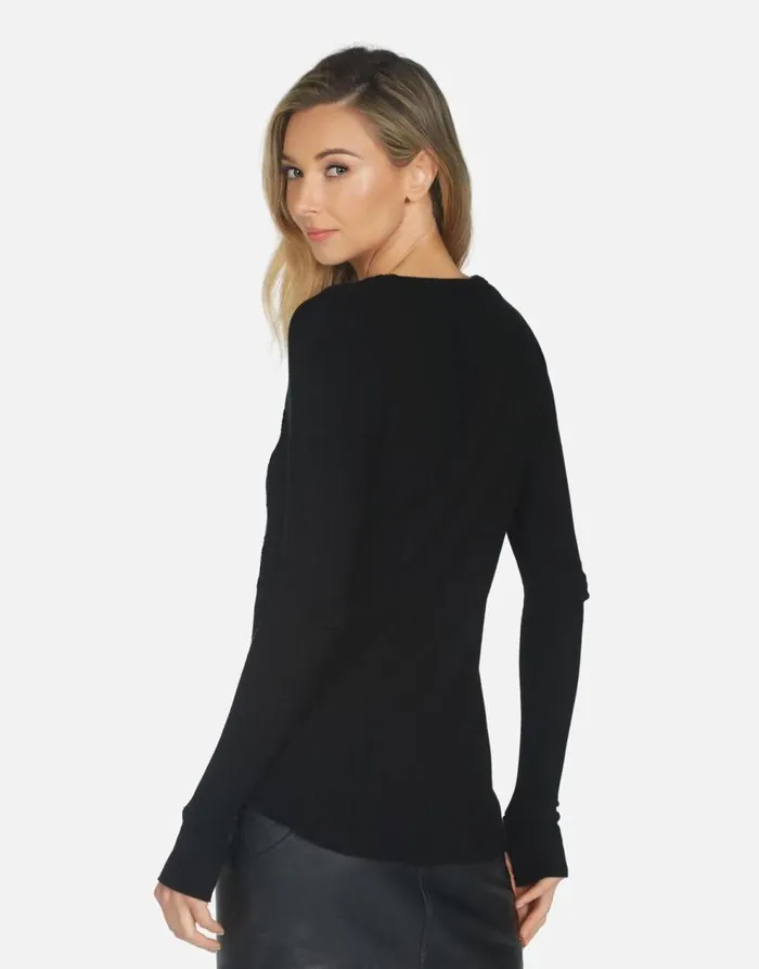 Women039s McKinley X Aerosmith Skull Black Lauren Moshi Long Sleeve