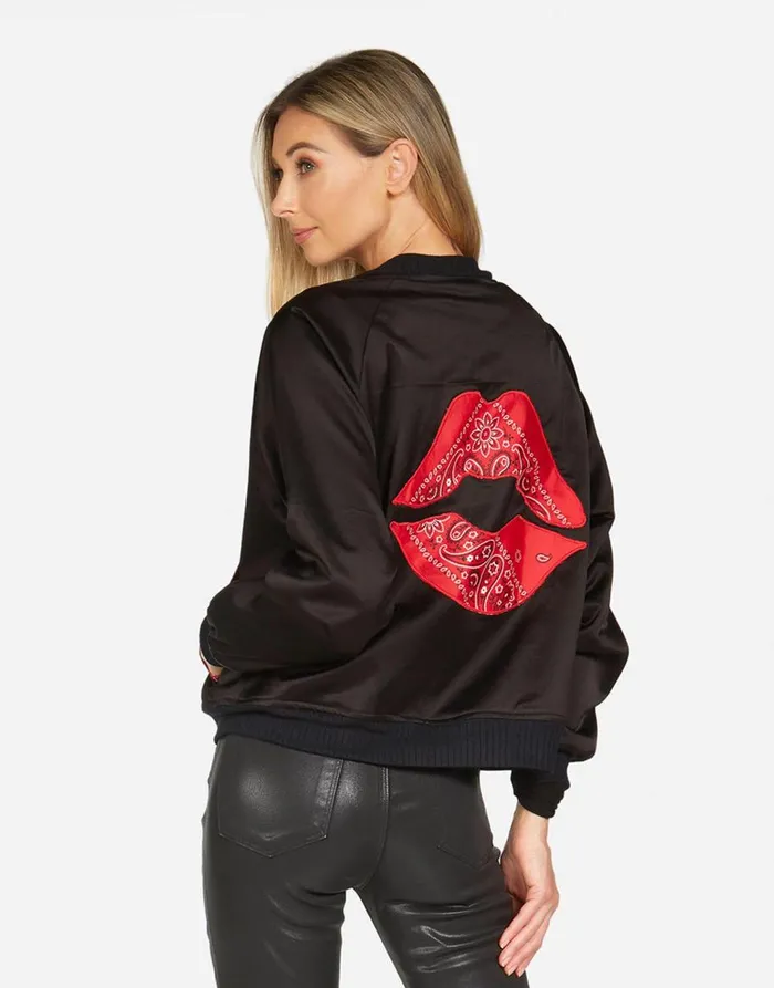 Women039s Trishelle Bandana Lip Black Red Bandana Lauren Moshi Jackets