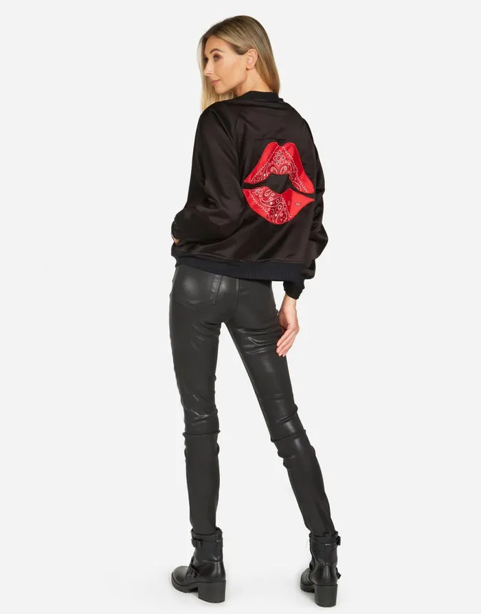 Women039s Trishelle Bandana Lip Black Red Bandana Lauren Moshi Jackets