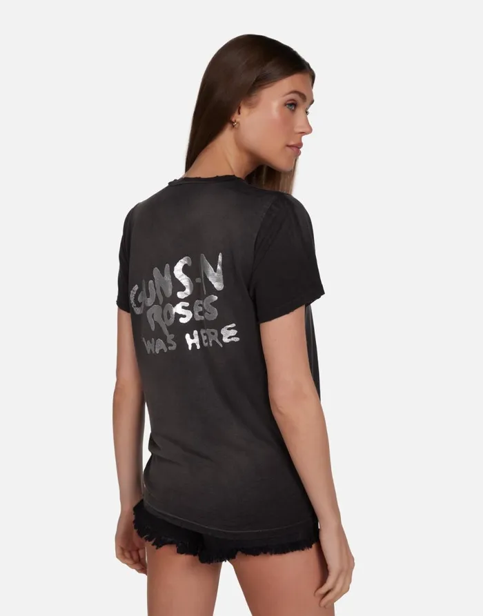 Women039s Wolf Guns N039 Roses Skull Black Haze Lauren Moshi Short Sleeve