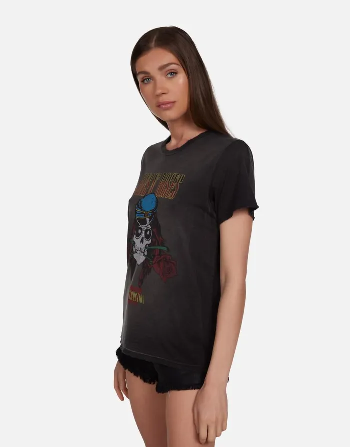 Women039s Wolf Guns N039 Roses Skull Black Haze Lauren Moshi Short Sleeve