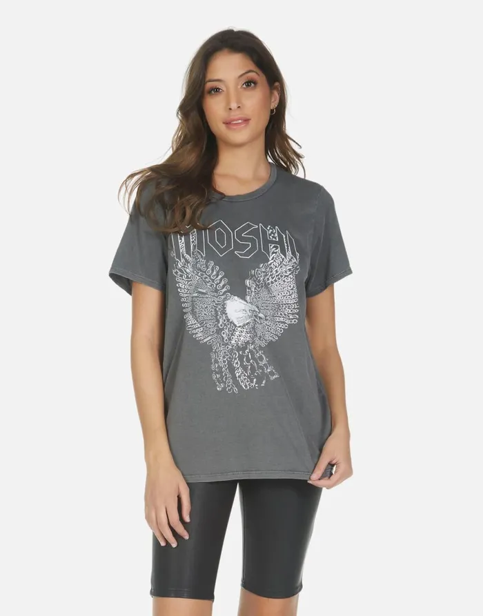 Women039s Wolf Moshi Eagle Pigment Black Lauren Moshi Short Sleeve