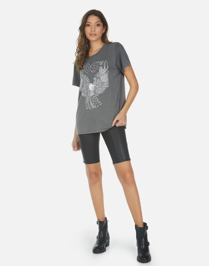 Women039s Wolf Moshi Eagle Pigment Black Lauren Moshi Short Sleeve