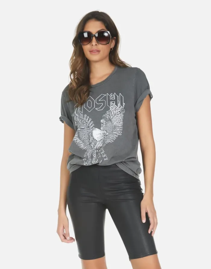 Women039s Wolf Moshi Eagle Pigment Black Lauren Moshi Short Sleeve