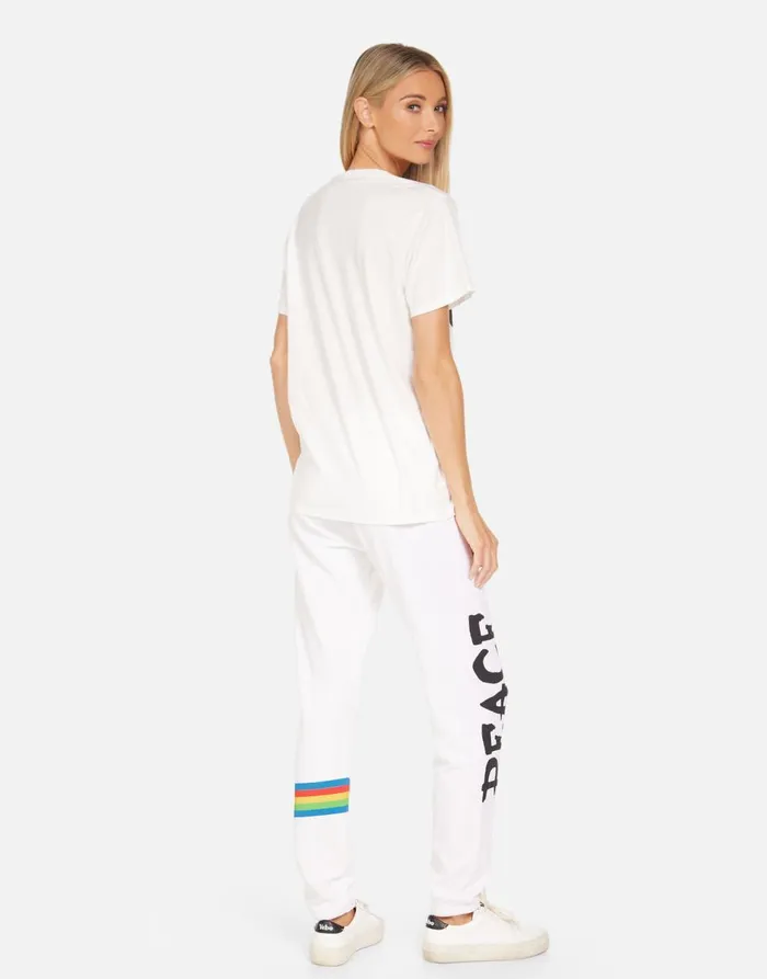 Women039s Wolf Rainbow Peace Skull Milk Lauren Moshi Short Sleeve