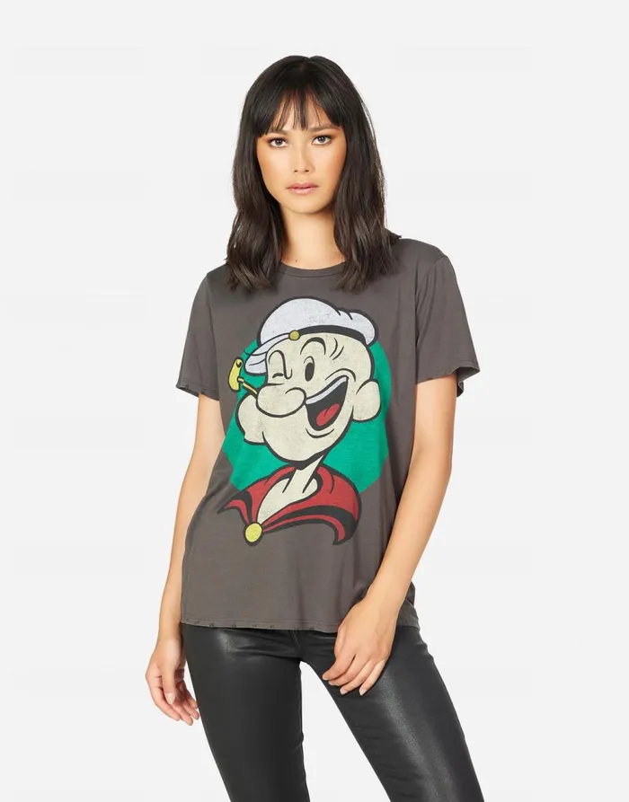 Women039s Wolf Vintage Popeye Vintage Black Lauren Moshi Short Sleeve