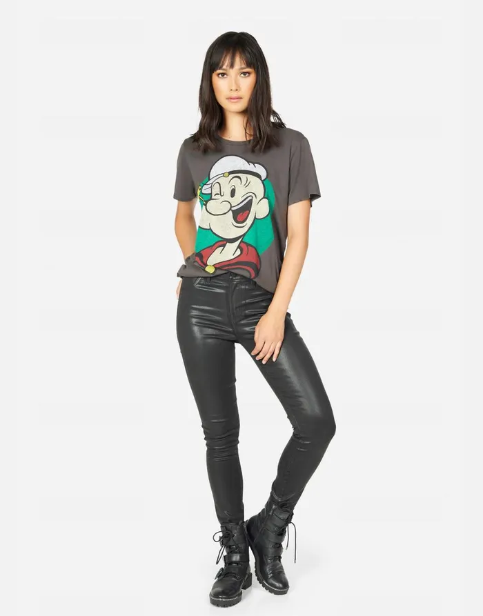 Women039s Wolf Vintage Popeye Vintage Black Lauren Moshi Short Sleeve