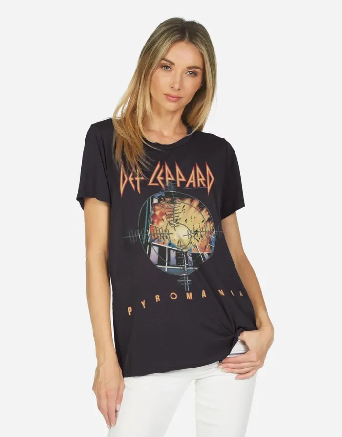 Women039s Wolf X Def Leppard Pyromania Onyx Lauren Moshi Short Sleeve