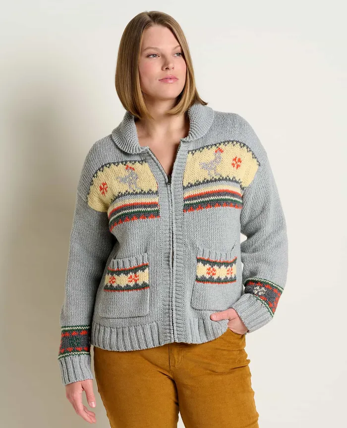 Women8217s Nitsa Zip Cardigan Heather Grey Sweaters ToadandCo