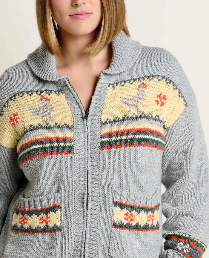 Women8217s Nitsa Zip Cardigan Heather Grey Sweaters ToadandCo