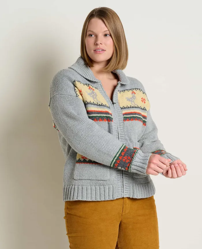 Women8217s Nitsa Zip Cardigan Heather Grey Sweaters ToadandCo
