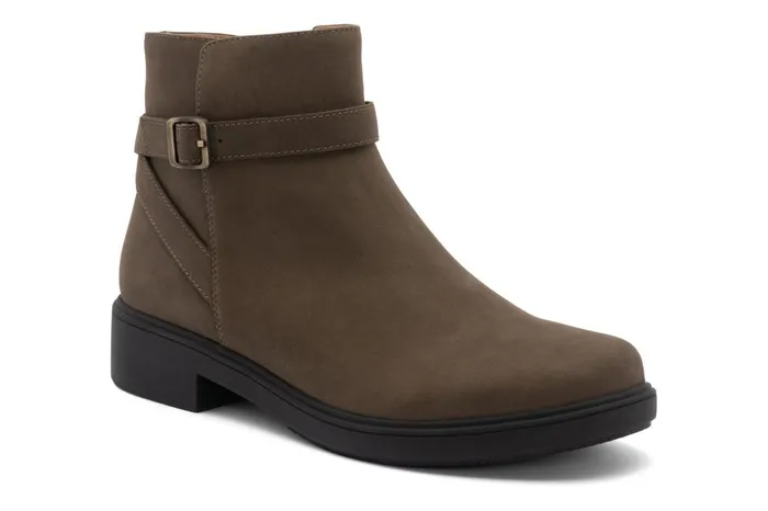 Women ABEO Footwear Boots Compass Buckle Olive Nubuck