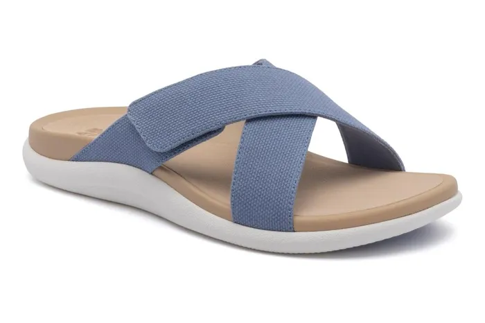 Women ABEO Footwear Sandals Laguna Slide Light Denim Canvas